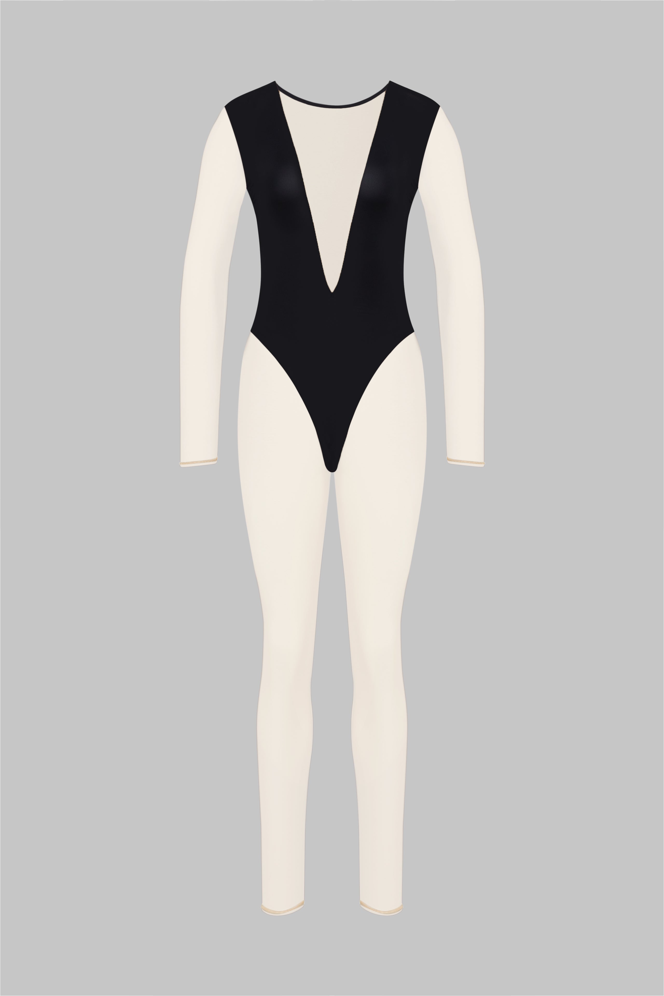 V-Neck Long Sleeve Jumpsuit - Pure Tentation
