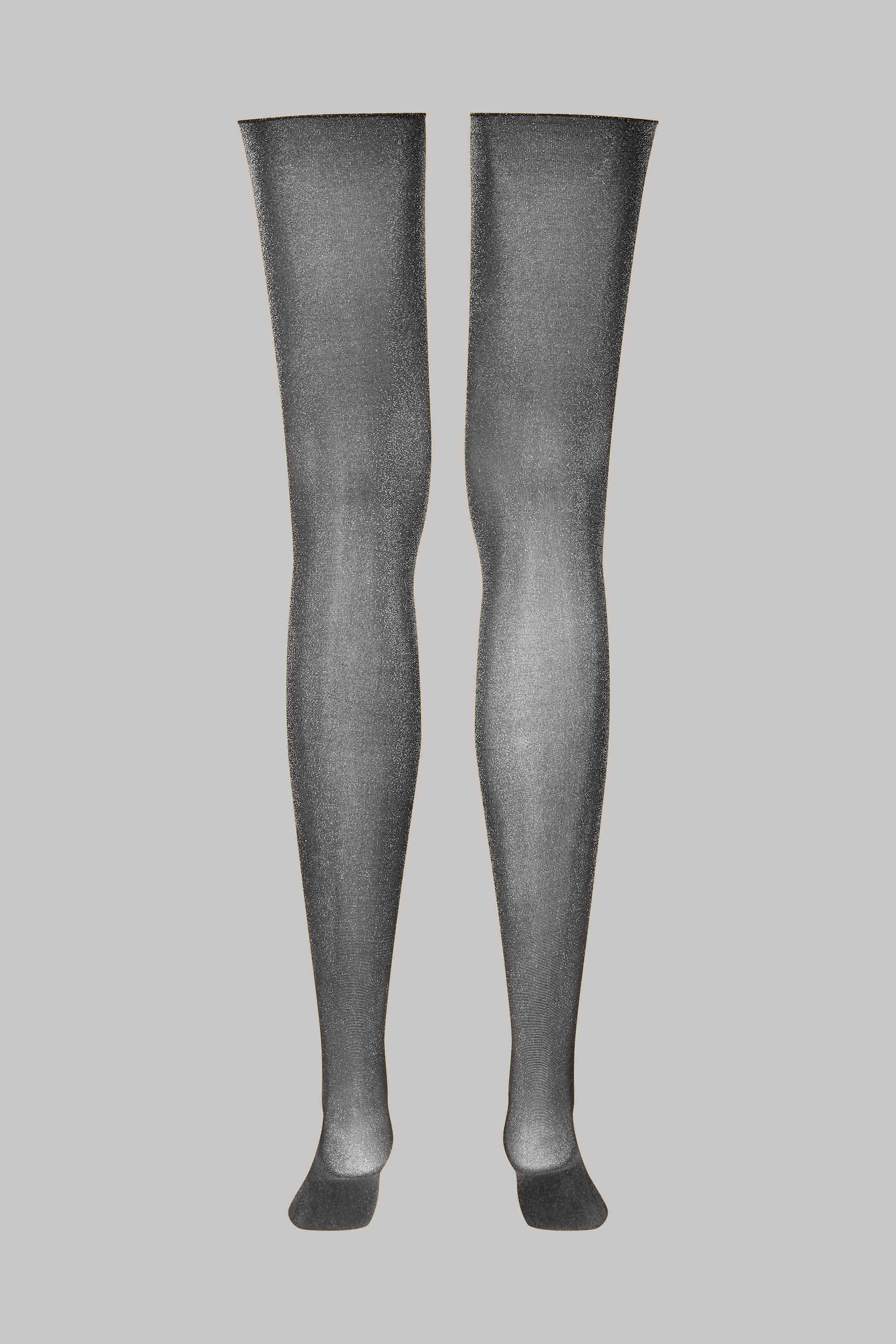 Lurex cut and curled sheer stockings - 20D - LEGWEAR