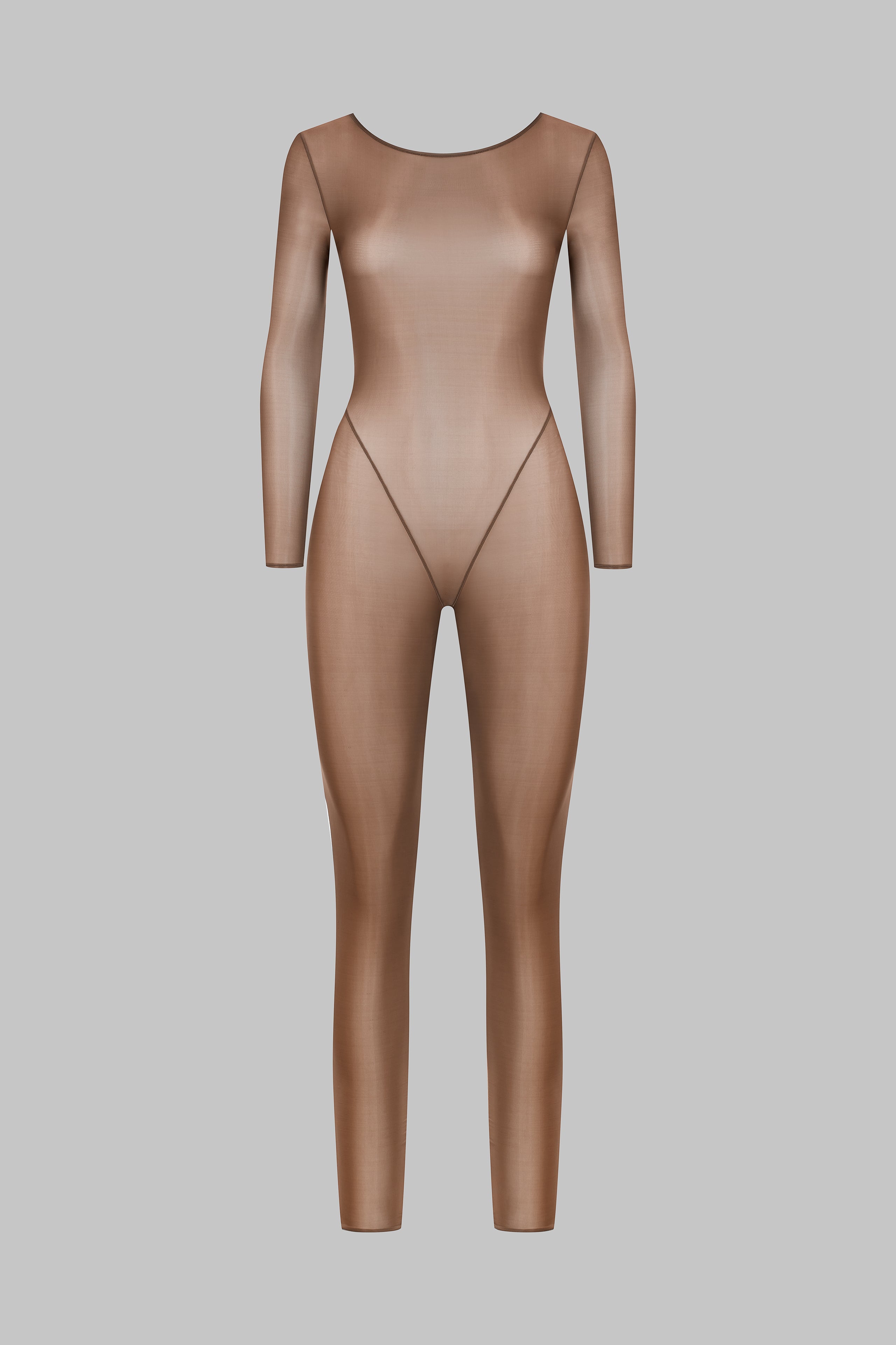 Open Back Long Sleeve Jumpsuit - French Kiss Light