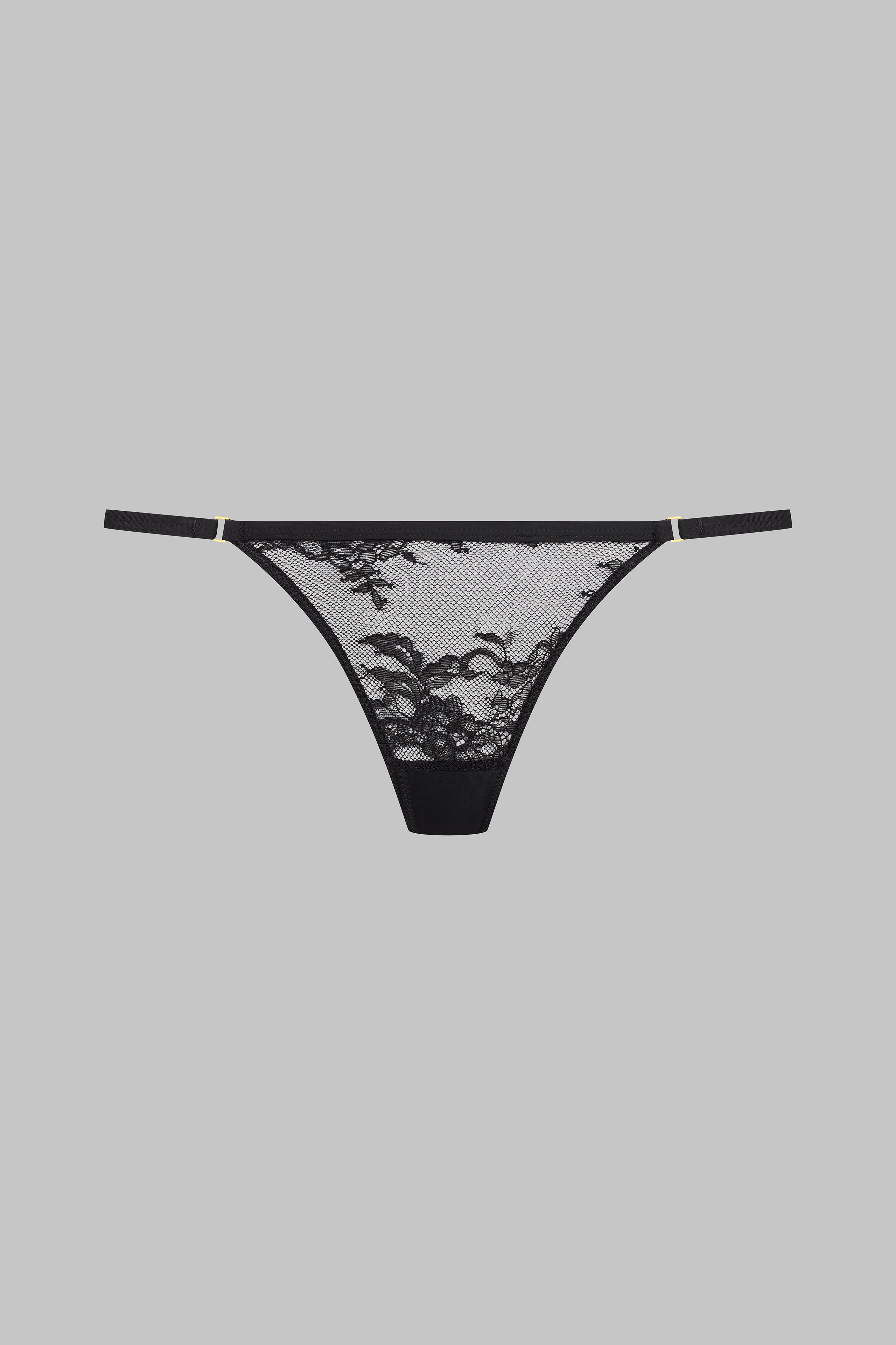 Openable lace thong