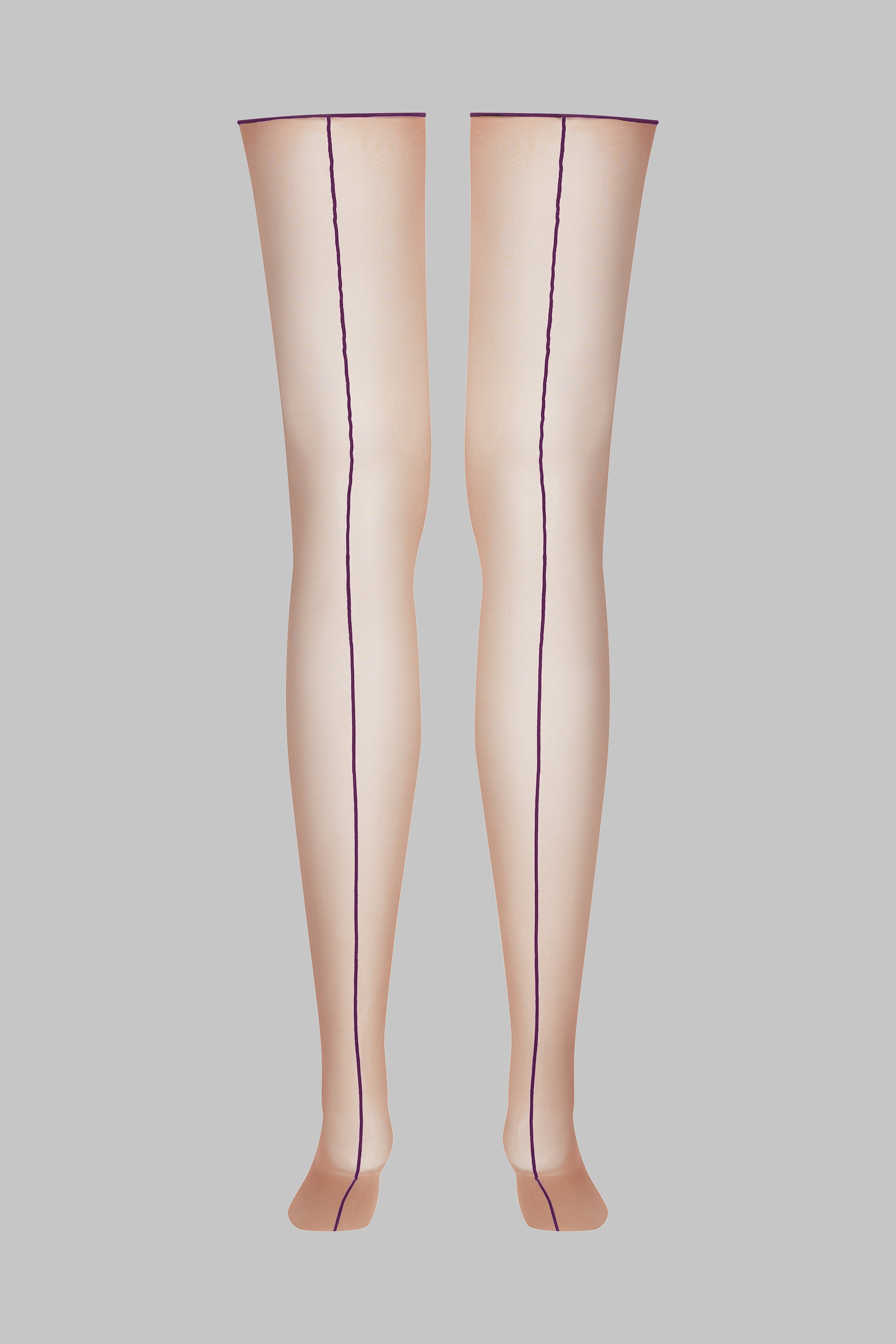 Cut and curled back seamed stockings - 20D - LEGWEAR