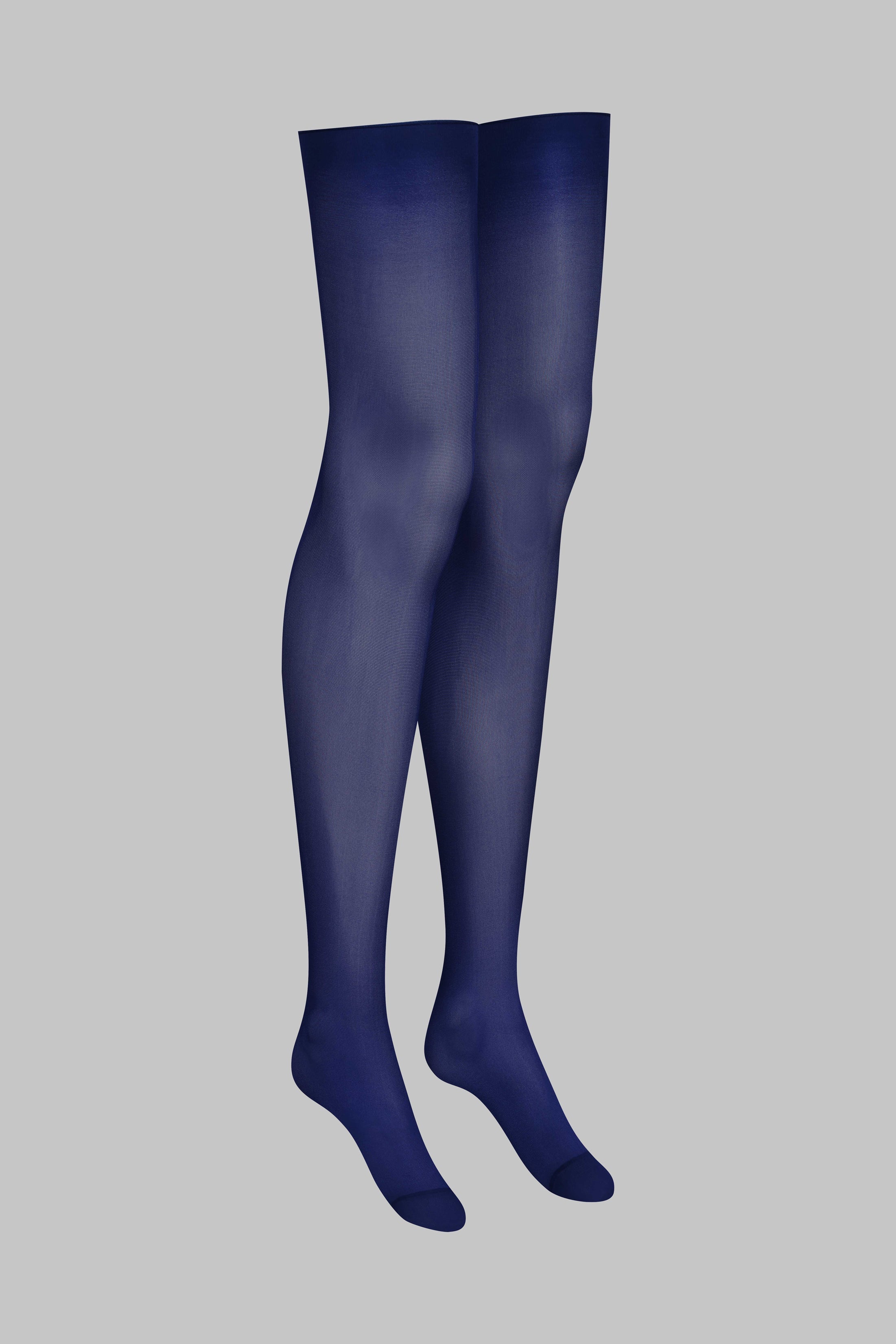 Cut and Curled Stockings 40D - Navy - LEGWEAR
