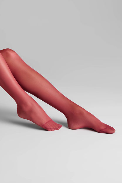 Cut and curled stockings 20D - Burgundy - LEGWEAR