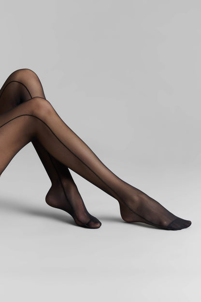 Double seamed cut and curled stockings - 20D - LEGWEAR