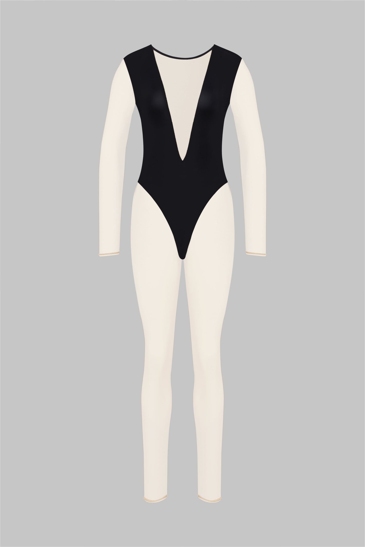 V-Neck Long Sleeve Jumpsuit - Pure Tentation