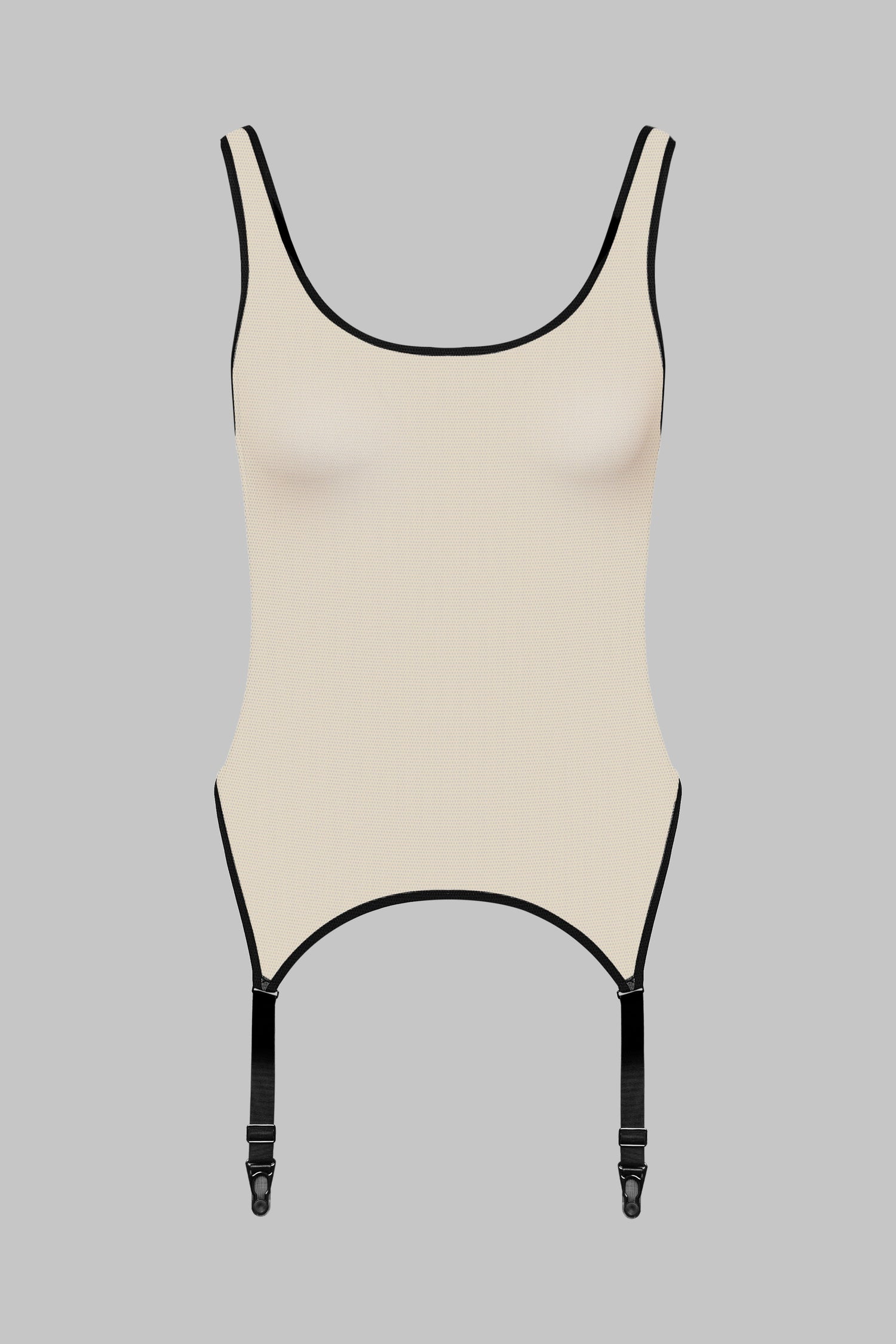 Strappy Bodysuit with Garters - Pure Tentation