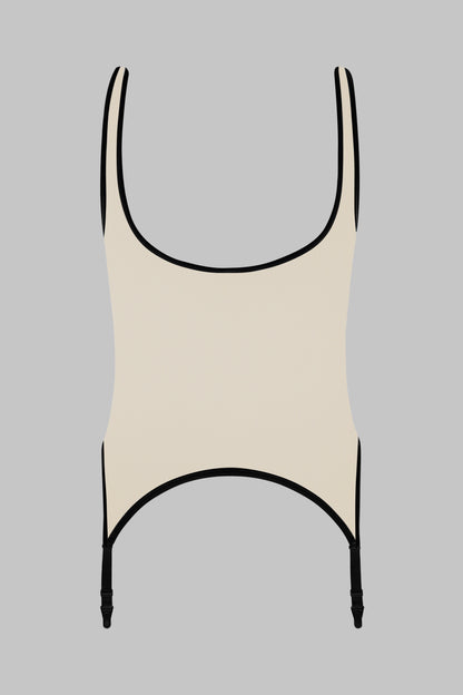 Strappy Bodysuit with Garters - Pure Tentation