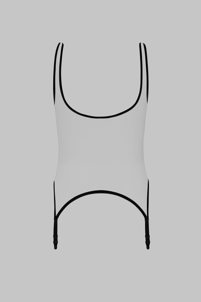 Strappy Bodysuit with Garters - Pure Tentation