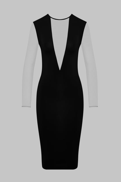 Midi Long Sleeve V-Neck Dress - Pure Tentation