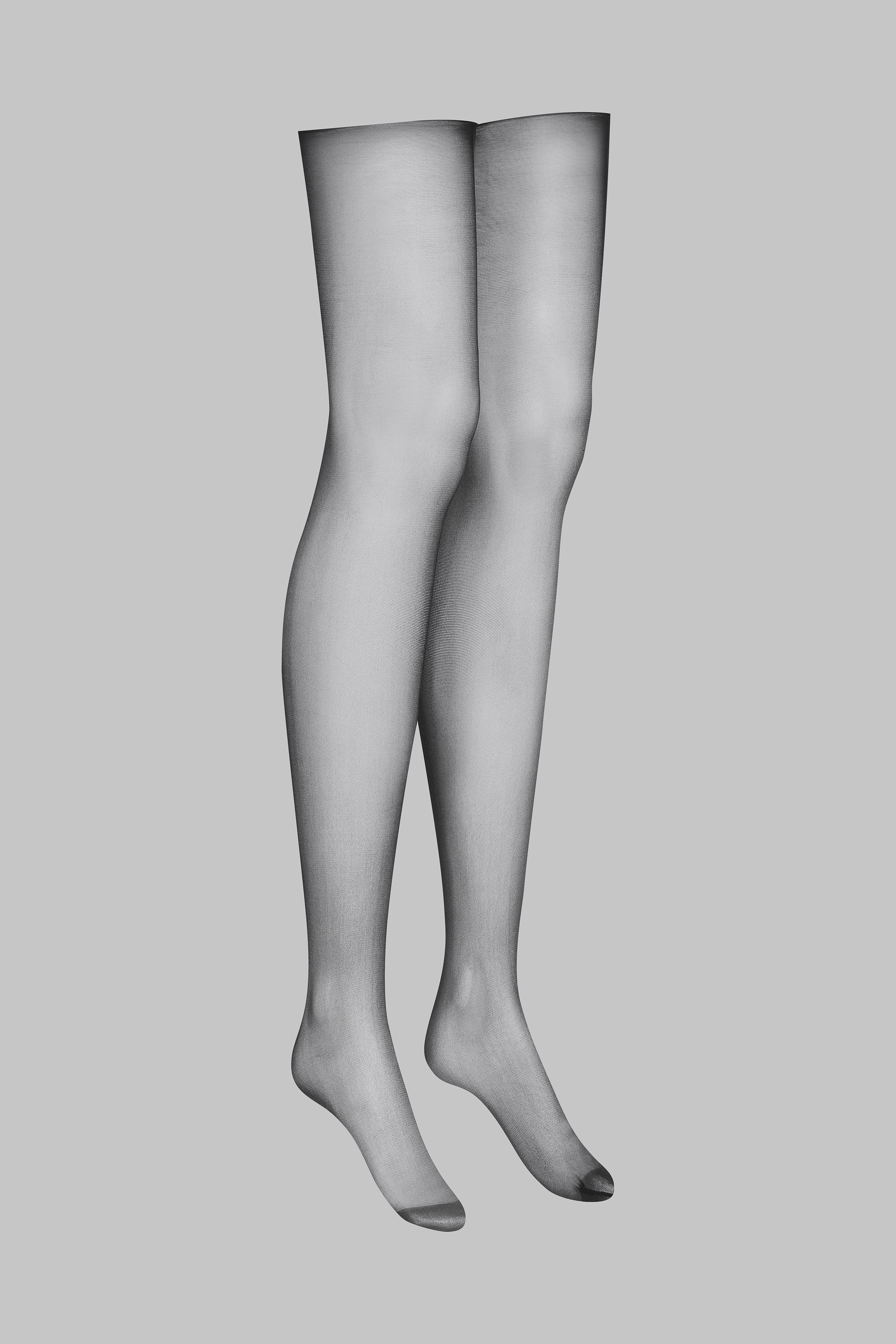 Cut and curled back seamed stockings with cross 20D - Les Coquetteries