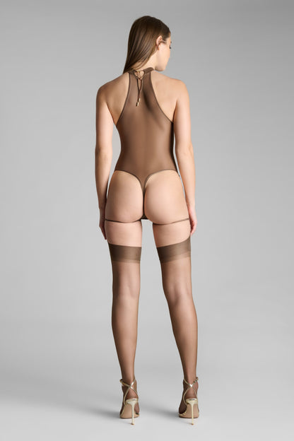 Halter Neck Thong Bodysuit - French Kiss Light