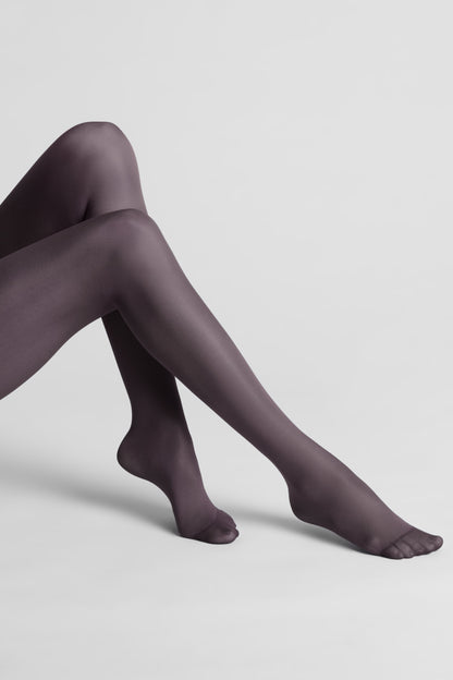 Cut and Curled Stockings 40D - Brown - LEGWEAR