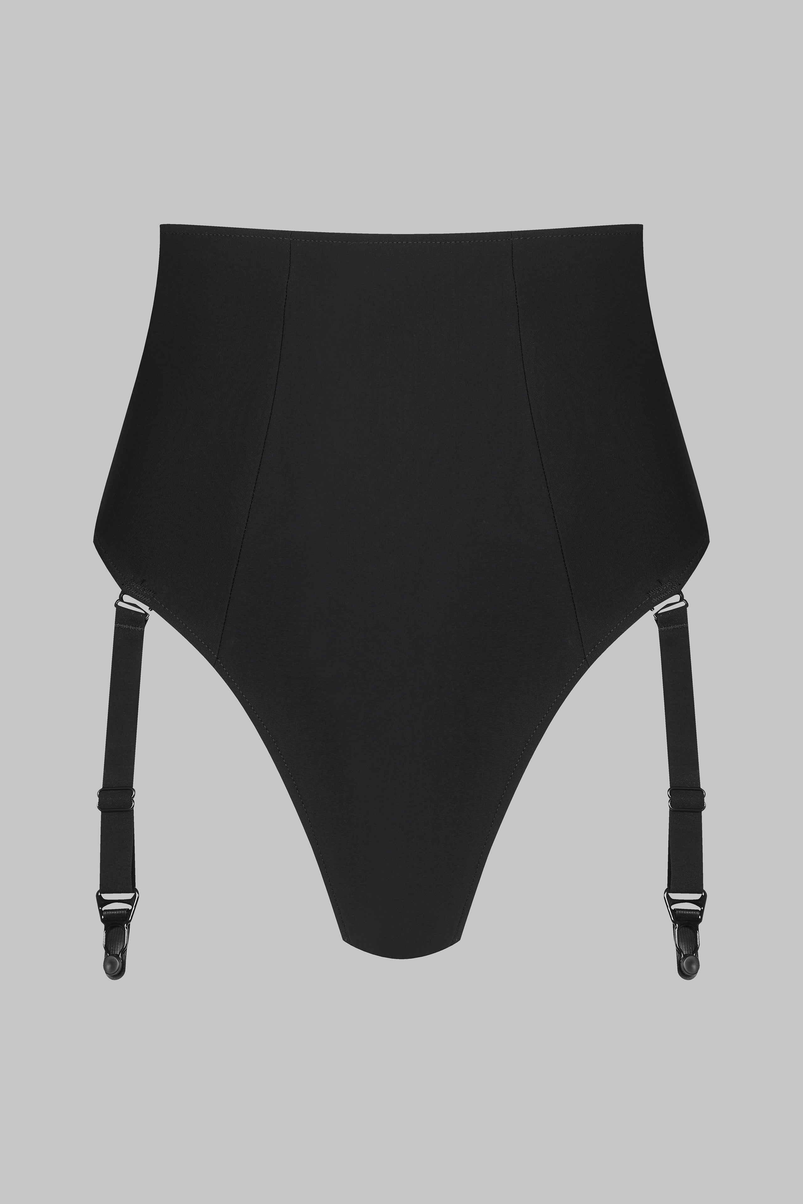 High waist tanga with suspenders - Nuit Infinie