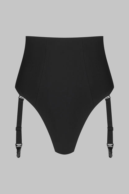 High waist tanga with suspenders - Nuit Infinie
