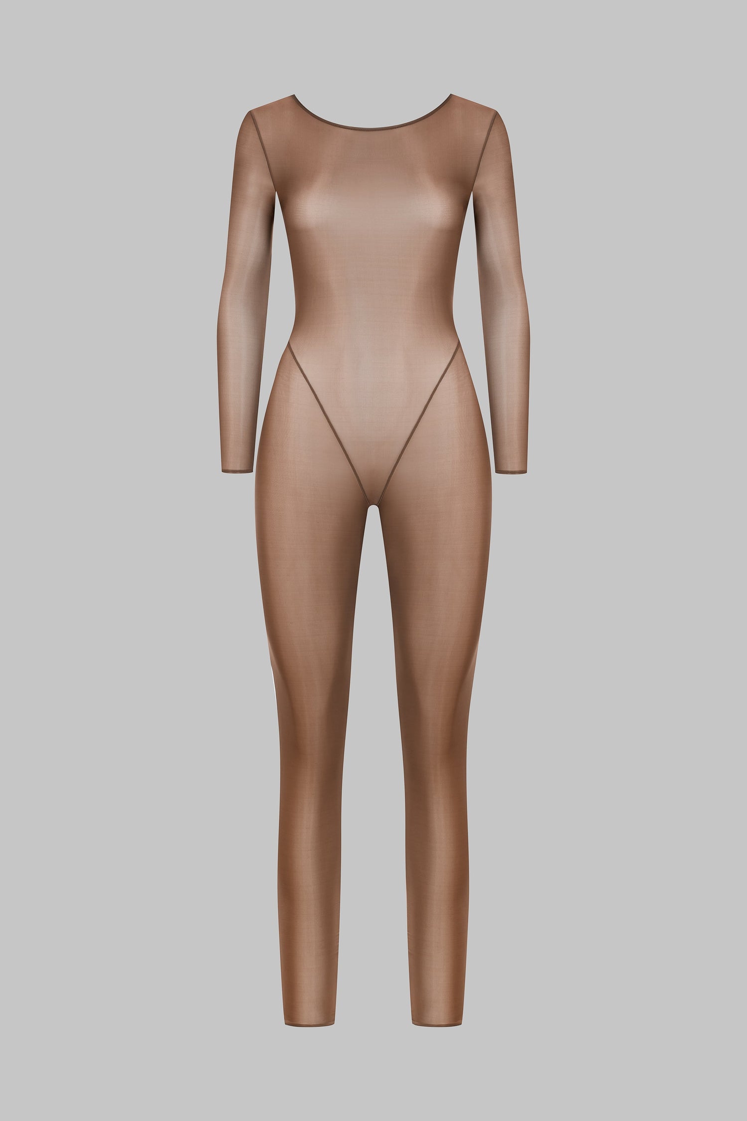Open Back Long Sleeve Jumpsuit - French Kiss Light