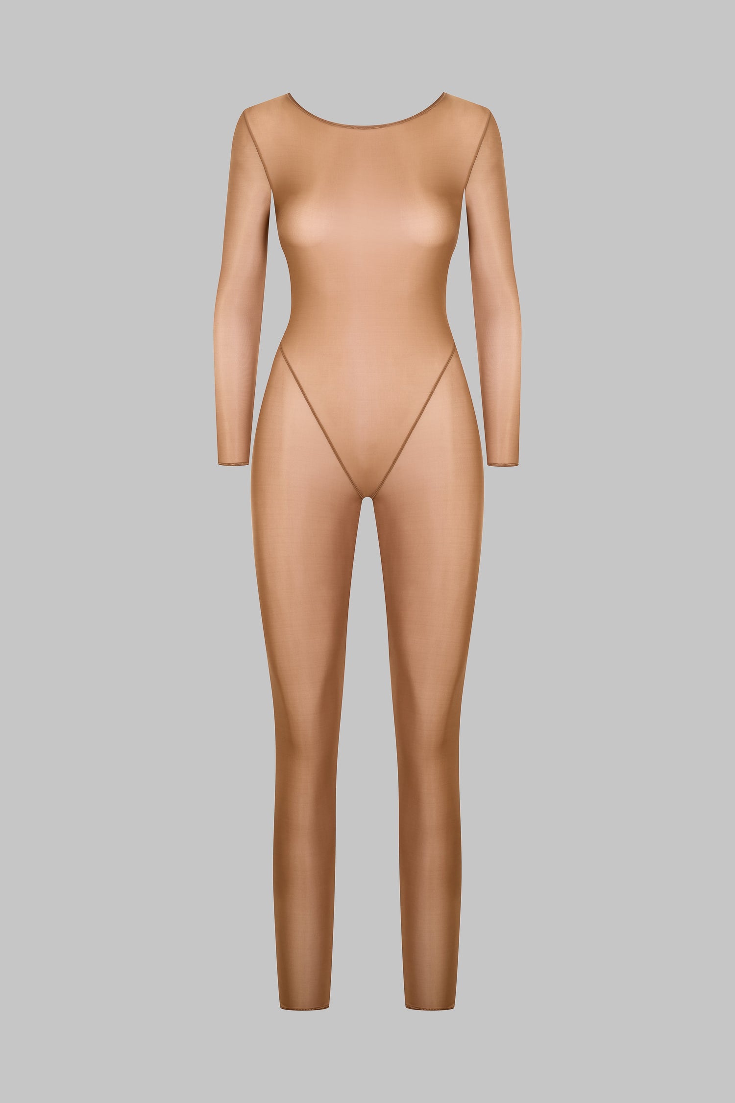 Open Back Long Sleeve Jumpsuit - French Kiss Light