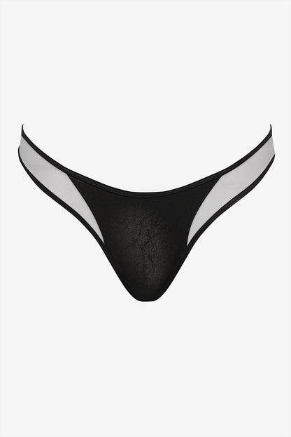 High-cut thong bikini bottom - Minuit