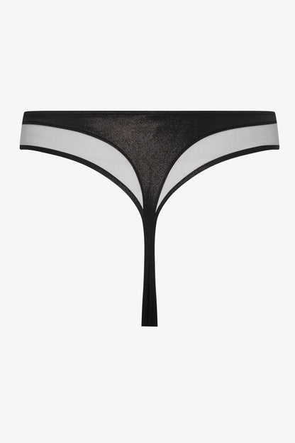 High-waisted tanga bikini bottom - Minuit