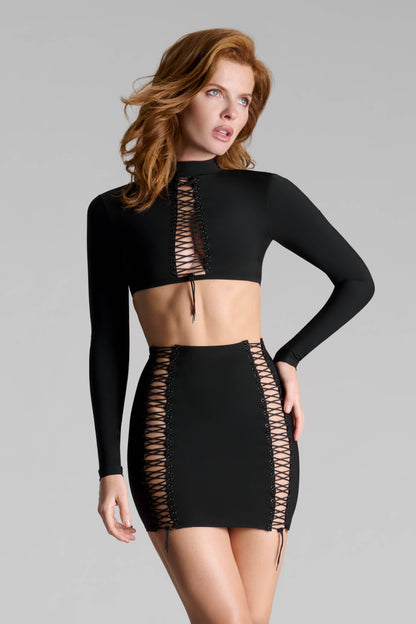 Short skirt with suspenders - Nuit Infinie