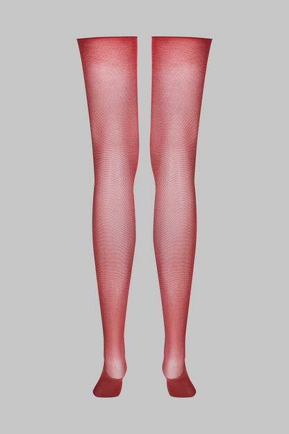 Cut and curled stockings 20D - Burgundy - LEGWEAR