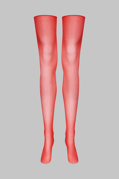 Cut and curled glossy stockings - 10D - LEGWEAR