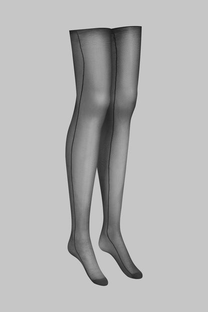 Double seamed cut and curled stockings - 20D - LEGWEAR