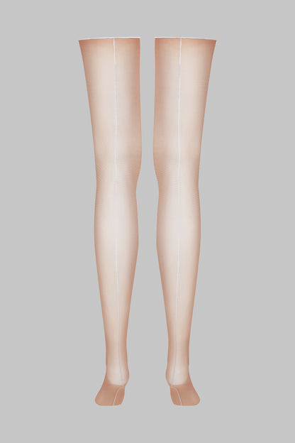 Cut and curled back seamed stockings - 20D - LEGWEAR