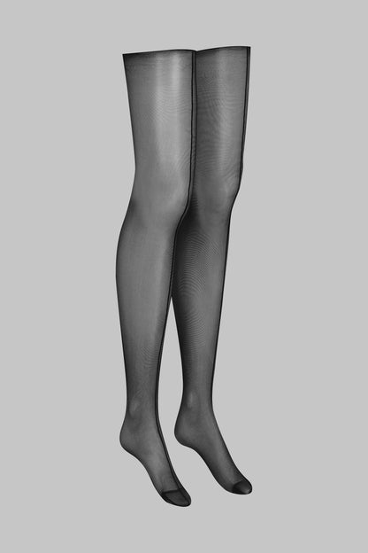 Cut and curled double seamed stockings - 20D - LEGWEAR