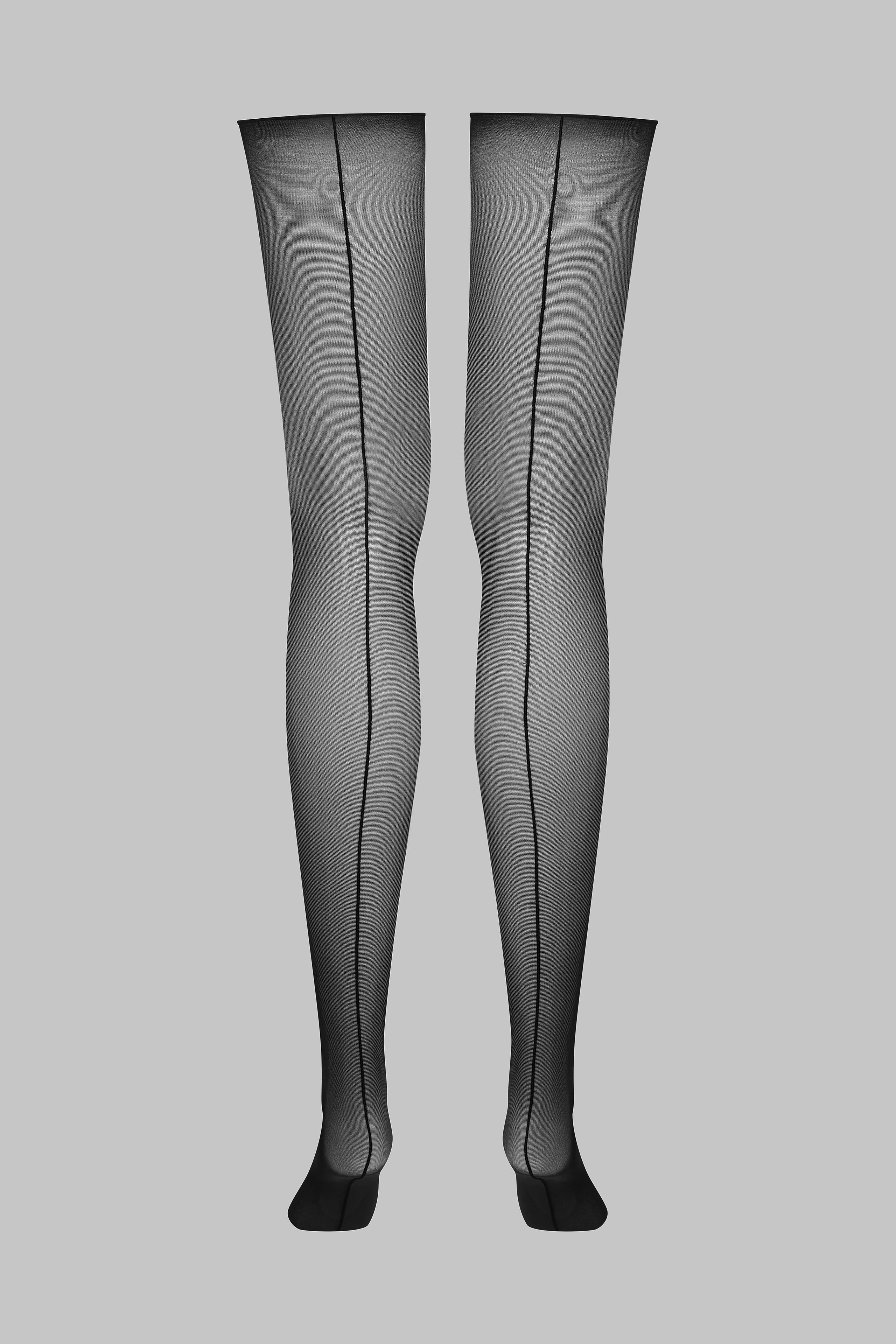 Cut and curled back seamed stockings - 20D - Les Coquetteries