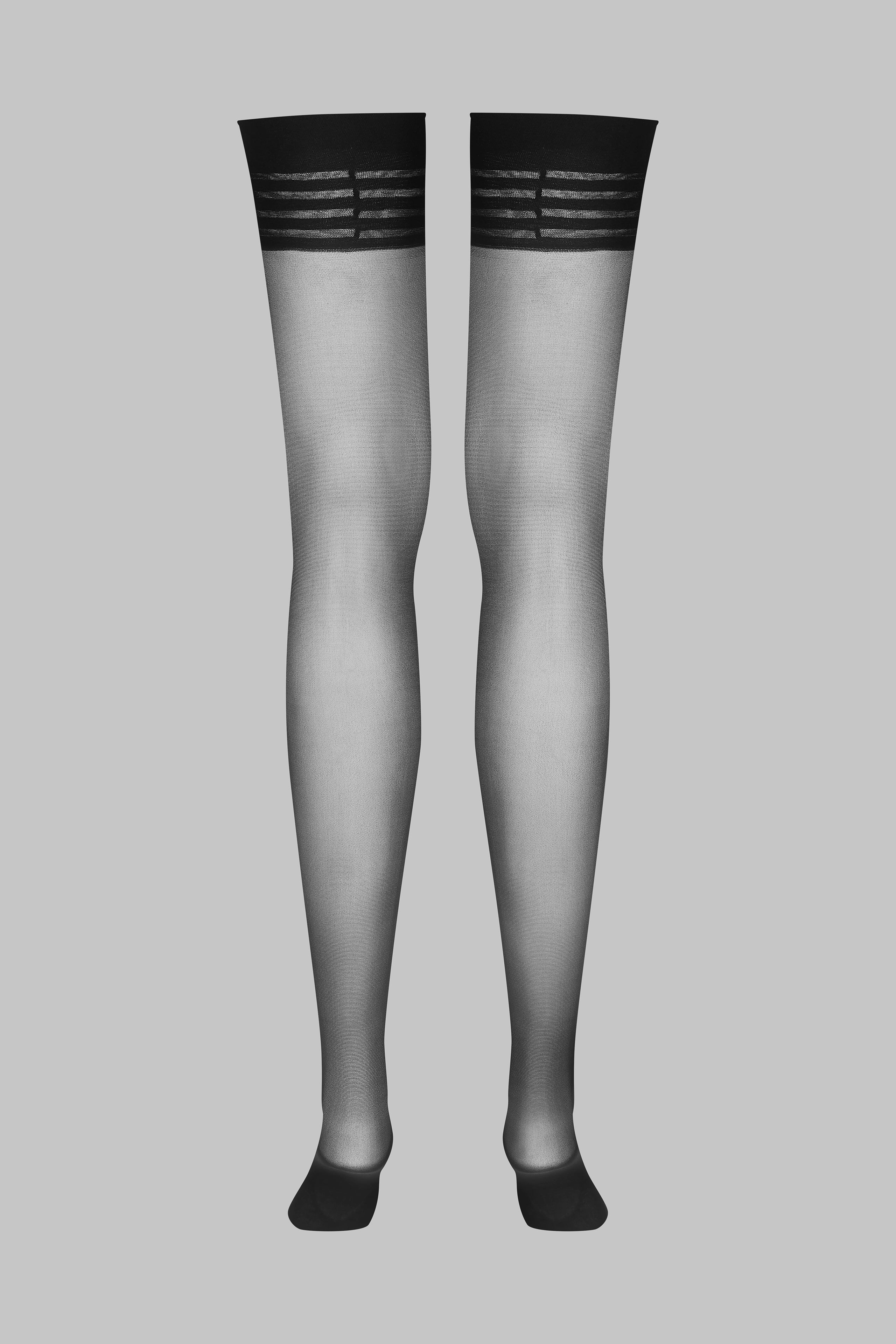 Striped garter stockings - 20D - Les Coquetteries