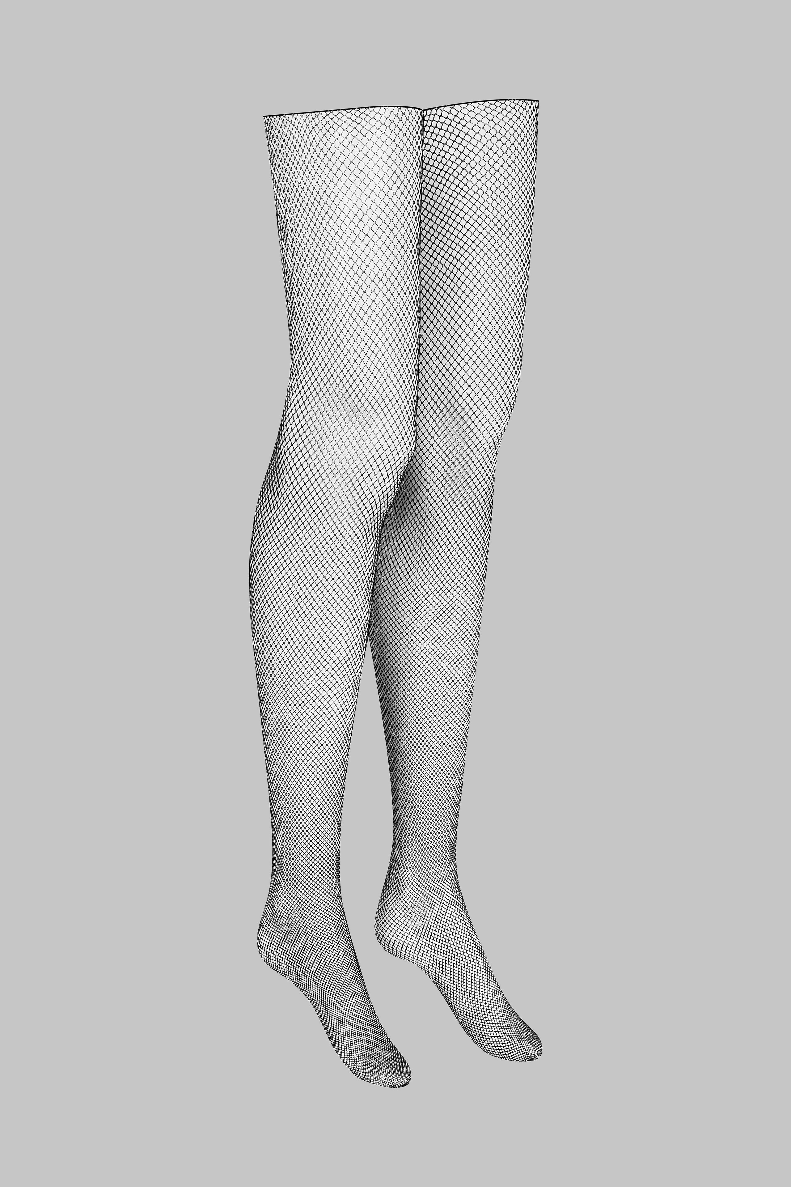 Lurex fishnet cut and curled stockings - Les Coquetteries