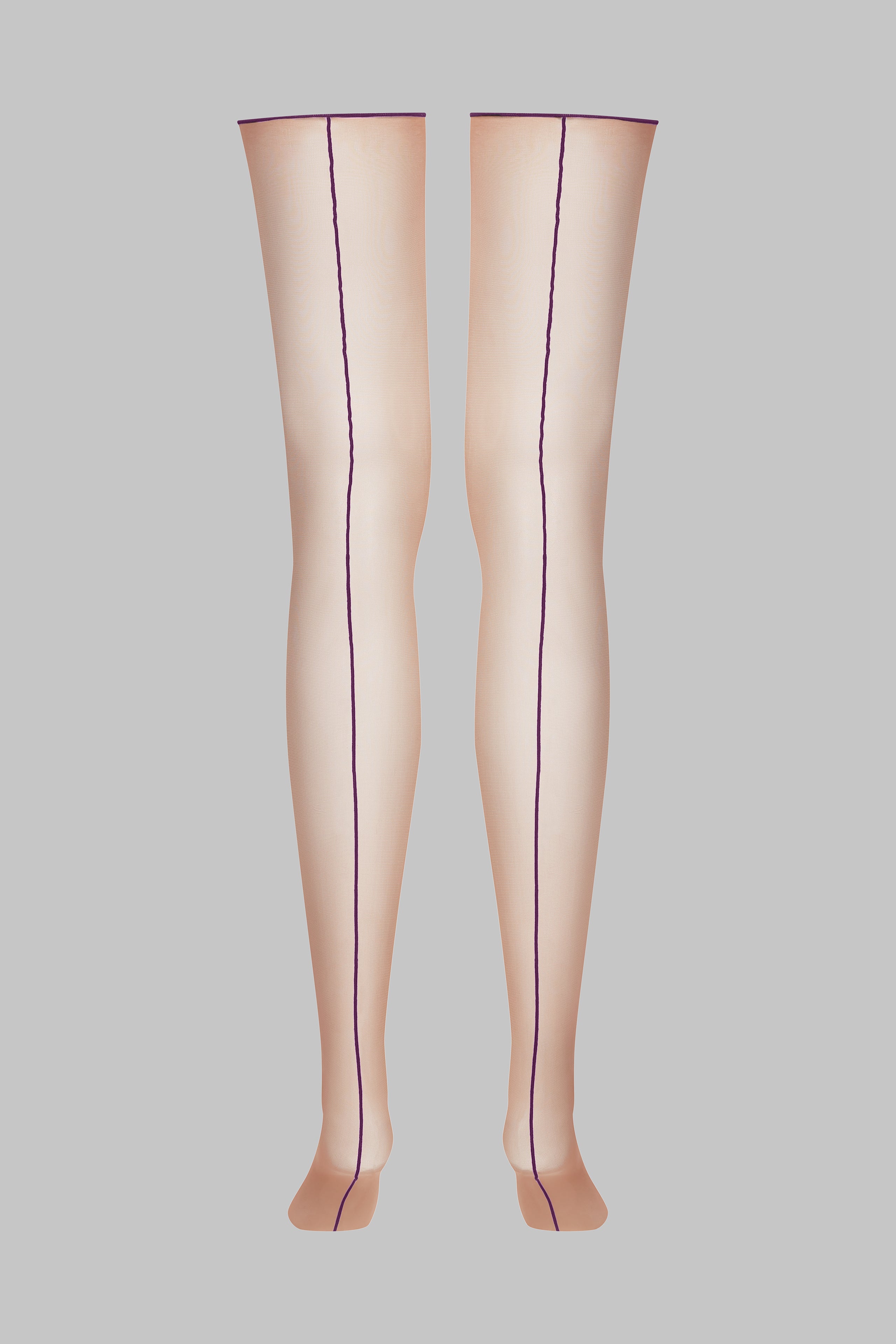 Cut and curled back seamed stockings - 20D - Les Coquetteries