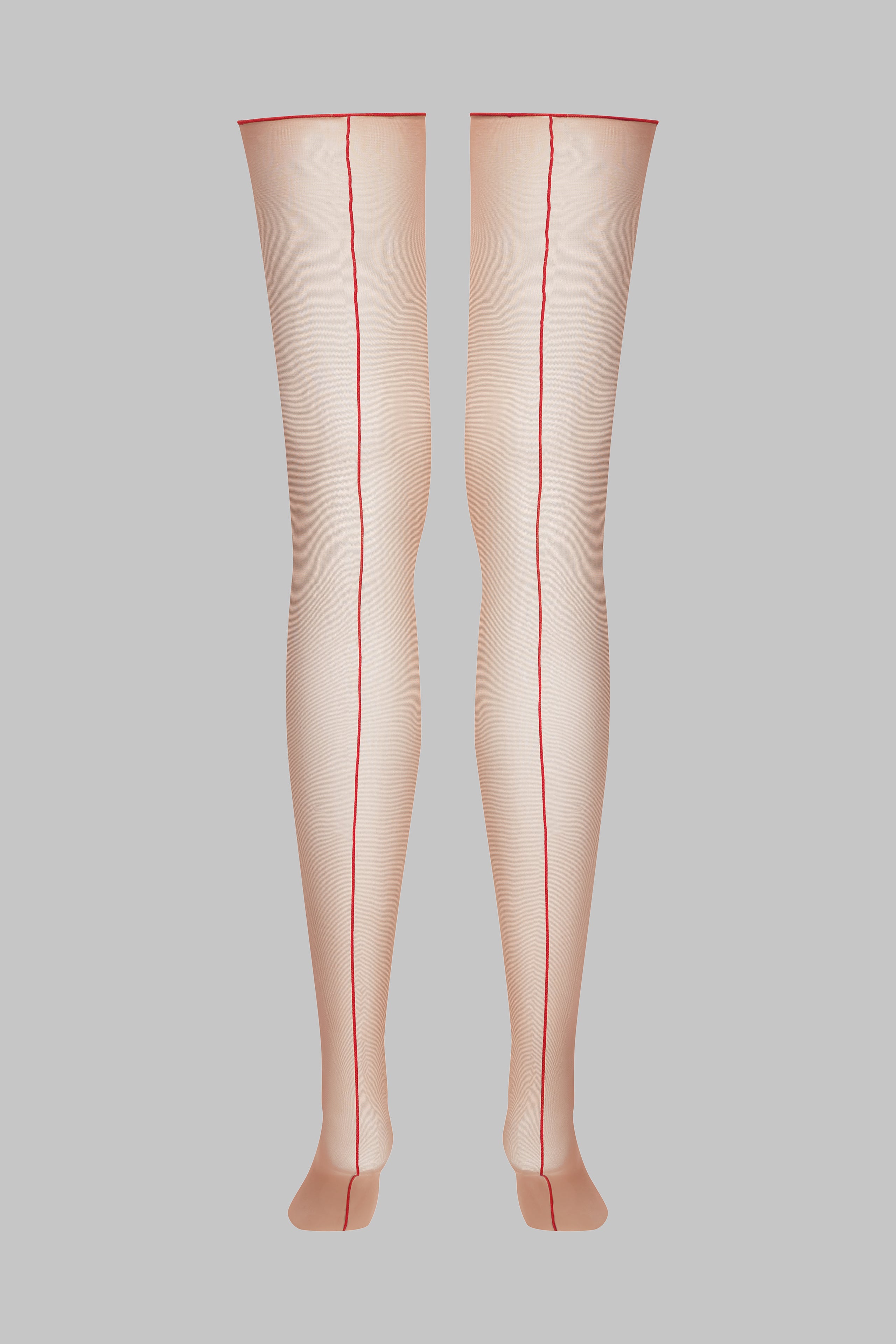 Cut and curled back seamed stockings - 20D - Les Coquetteries