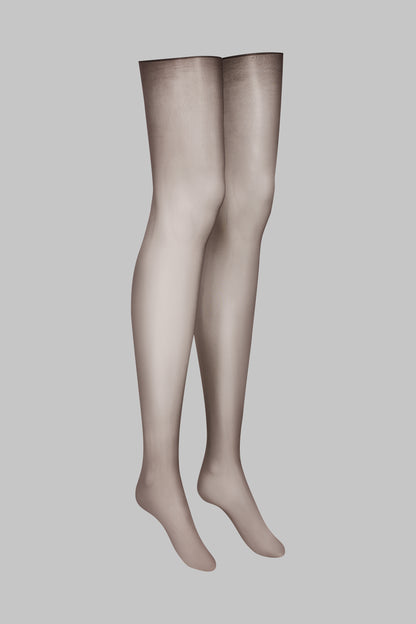 Glossy cut and curled stockings 20D - Brown - LEGWEAR