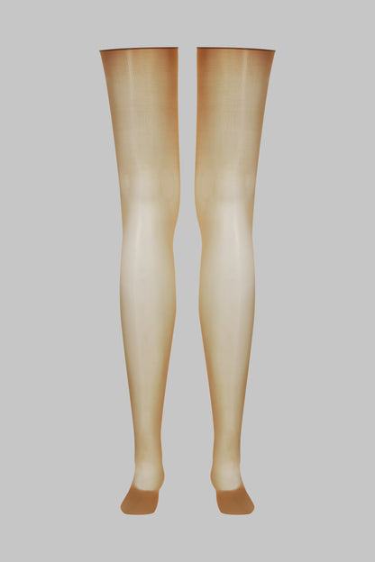 Glossy cut and curled stockings 20D - Caramel - LEGWEAR