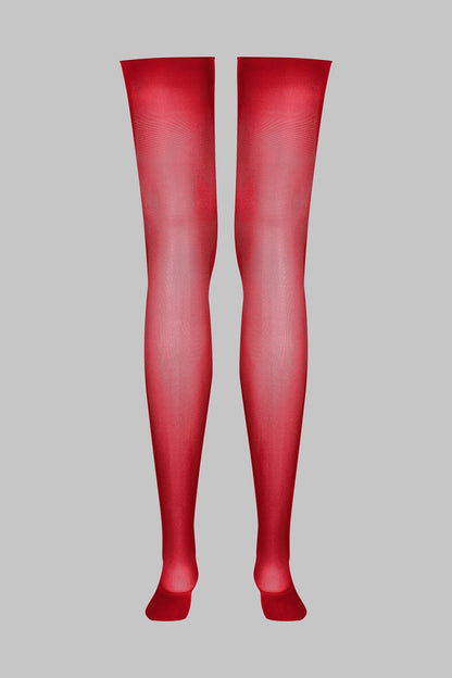 Cut and Curled Stockings 40D - Red - LEGWEAR