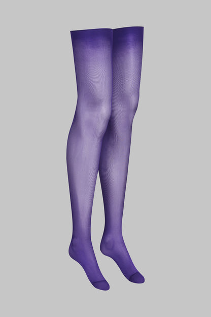 Cut and curled stockings 40D - Purple - LEGWEAR