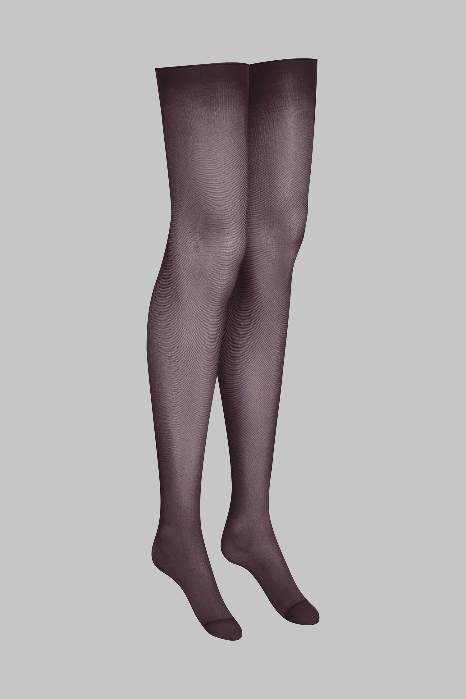 Cut and Curled Stockings 40D - Brown - LEGWEAR