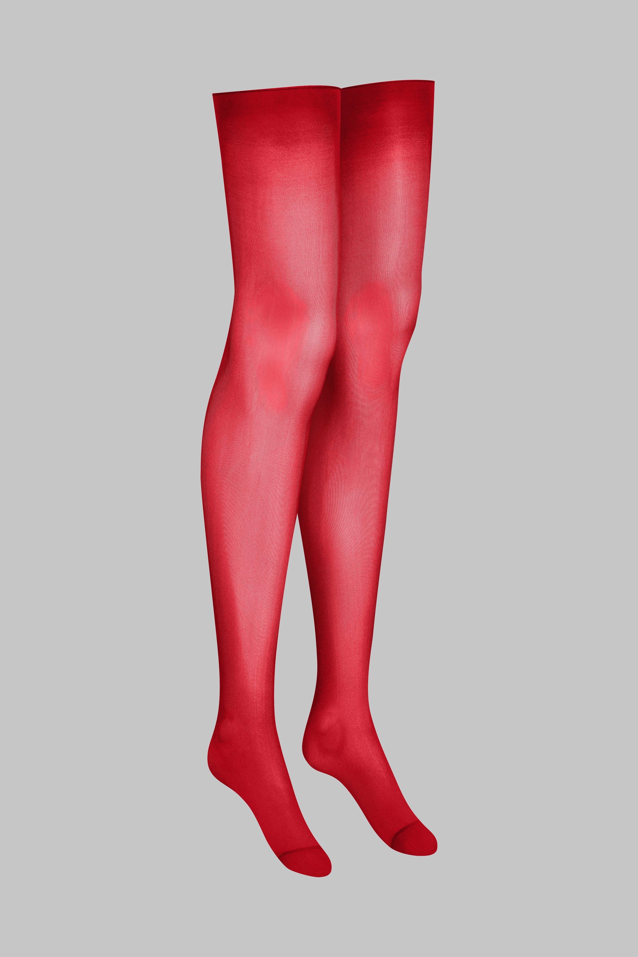 Cut and Curled Stockings 40D - Red - LEGWEAR