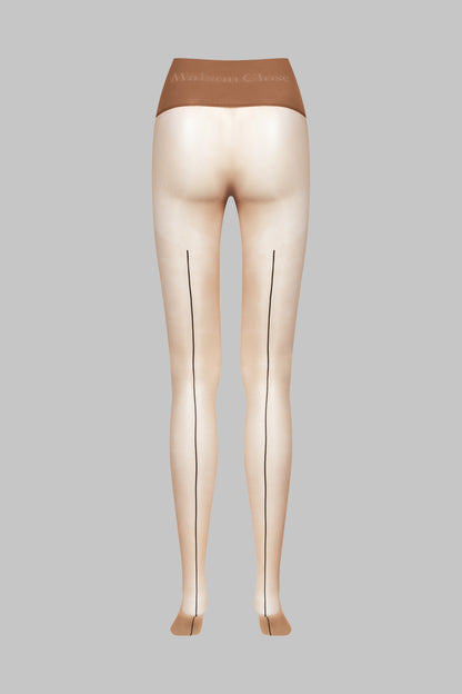 Signature Back Seam Seamless Tights - 20D - Sun Nude - LEGWEAR
