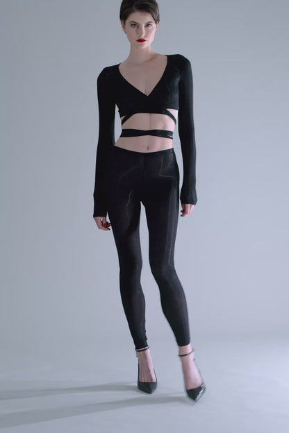 Long sleeves wrap top - La Femme Amazone