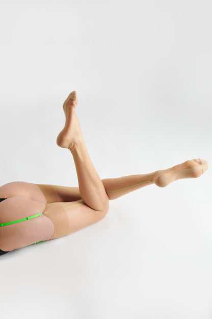 Authentic neon seamed nylon stockings -15D - LEGWEAR